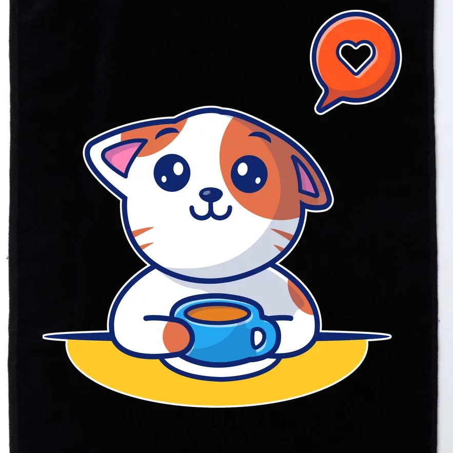 Coffee Cat Hollow Heart Platinum Collection Golf Towel