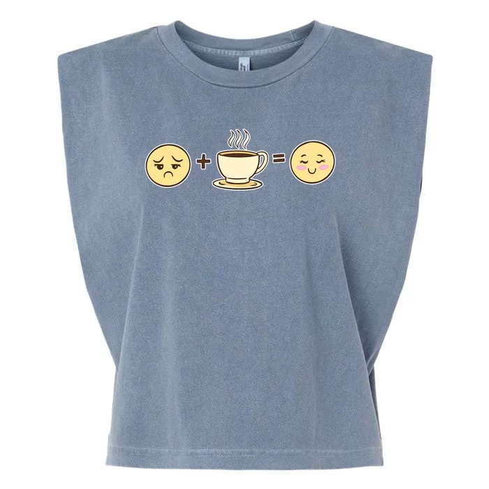 Coffee Emoji Garment-Dyed Women's Muscle Tee