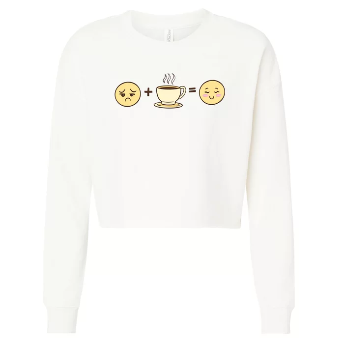 Coffee Emoji Cropped Pullover Crew