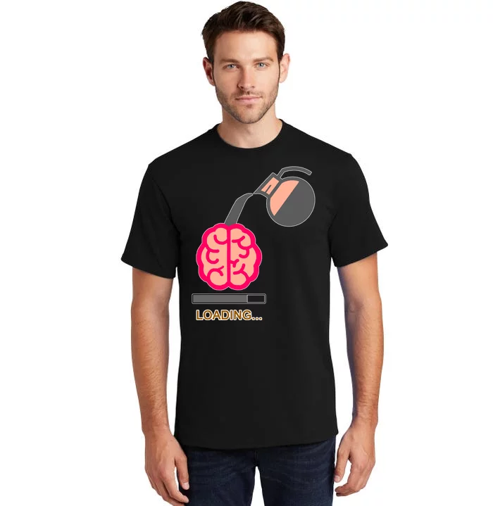 Coffee Loading Brain Tall T-Shirt