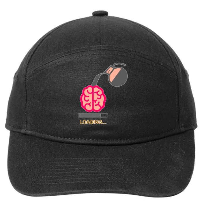 Coffee Loading Brain 7-Panel Snapback Hat