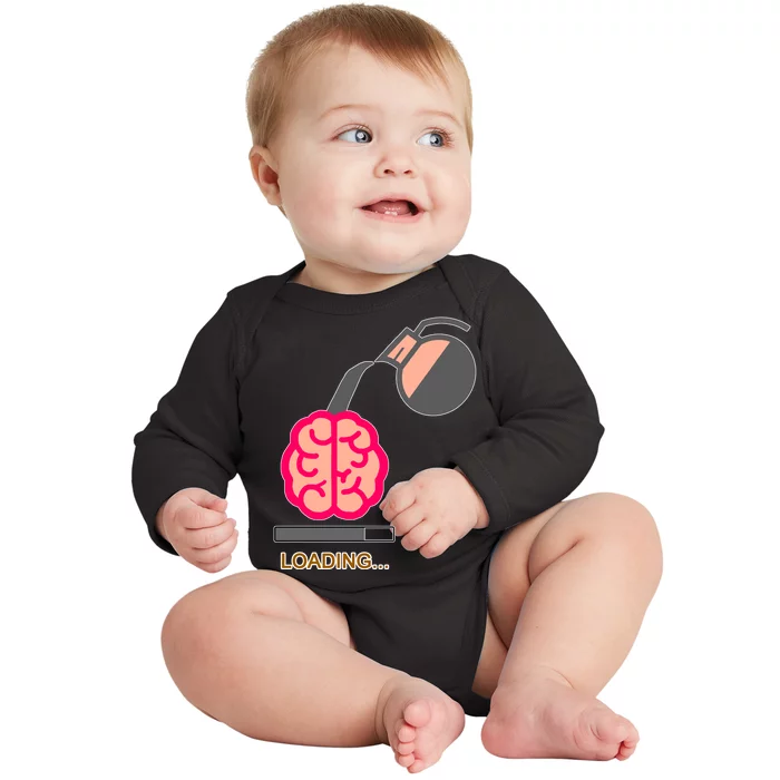 Coffee Loading Brain Baby Long Sleeve Bodysuit