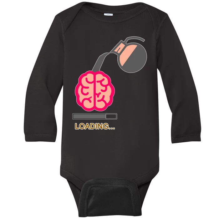 Coffee Loading Brain Baby Long Sleeve Bodysuit