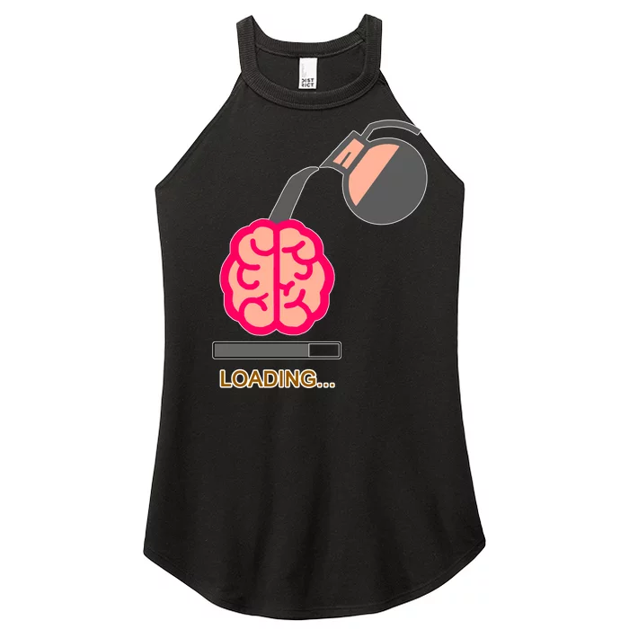 Coffee Loading Brain Women’s Perfect Tri Rocker Tank