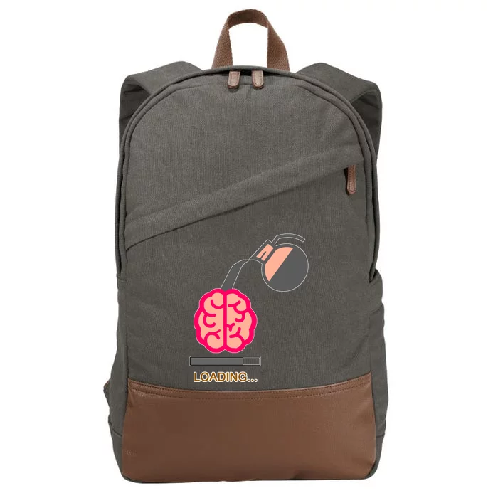 Coffee Loading Brain Cotton Canvas Backpack