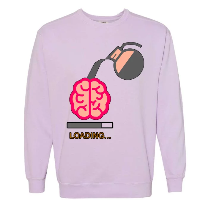 Coffee Loading Brain Garment-Dyed Sweatshirt