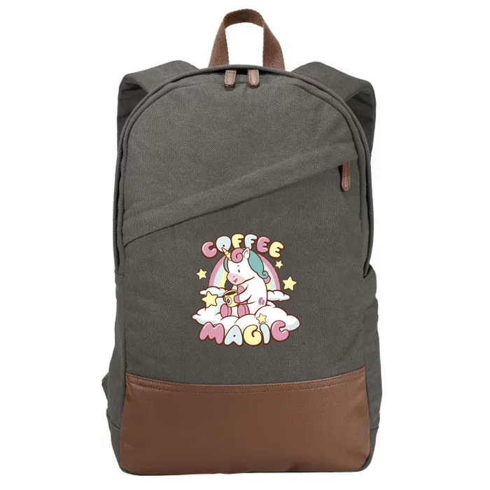 Coffee Magic Unicorn Cotton Canvas Backpack