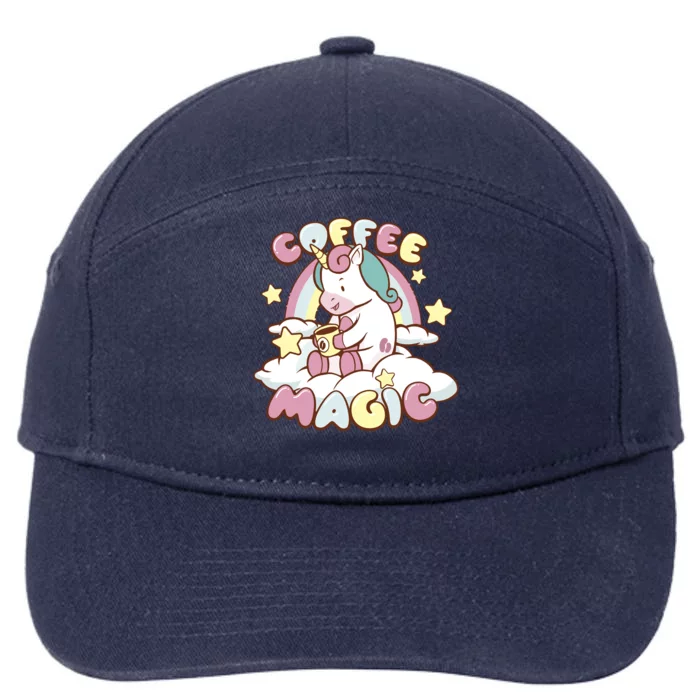 Coffee Magic Unicorn 7-Panel Snapback Hat