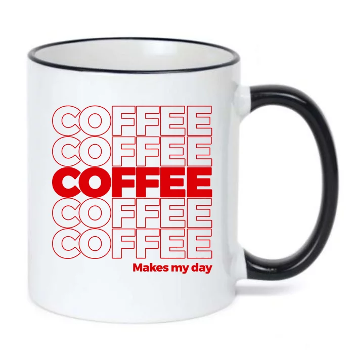 Coffee Makes My Day Thank You Bag Parody Black Color Changing Mug