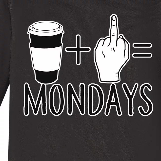 Coffee Plus Middle Finger Equals Monday Baby Long Sleeve Bodysuit