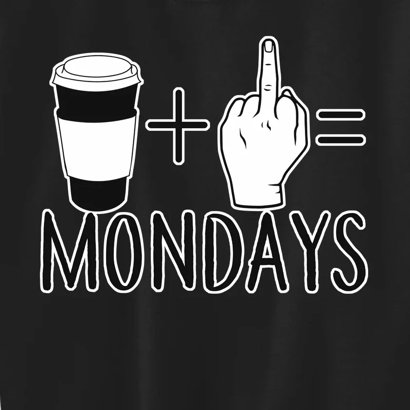 Coffee Plus Middle Finger Equals Monday Kids Sweatshirt