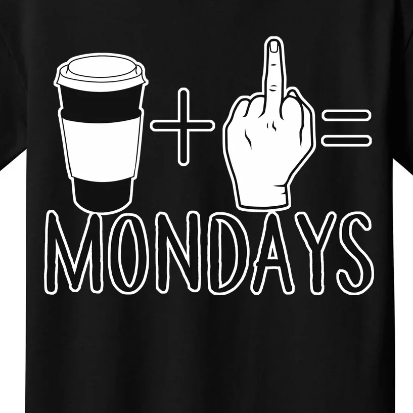 Coffee Plus Middle Finger Equals Monday Kids T-Shirt