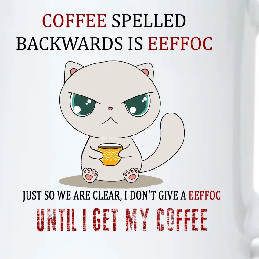 Coffee Spelled Backwards EEFOC Black Color Changing Mug