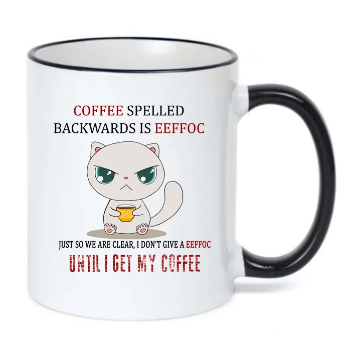 Coffee Spelled Backwards EEFOC Black Color Changing Mug