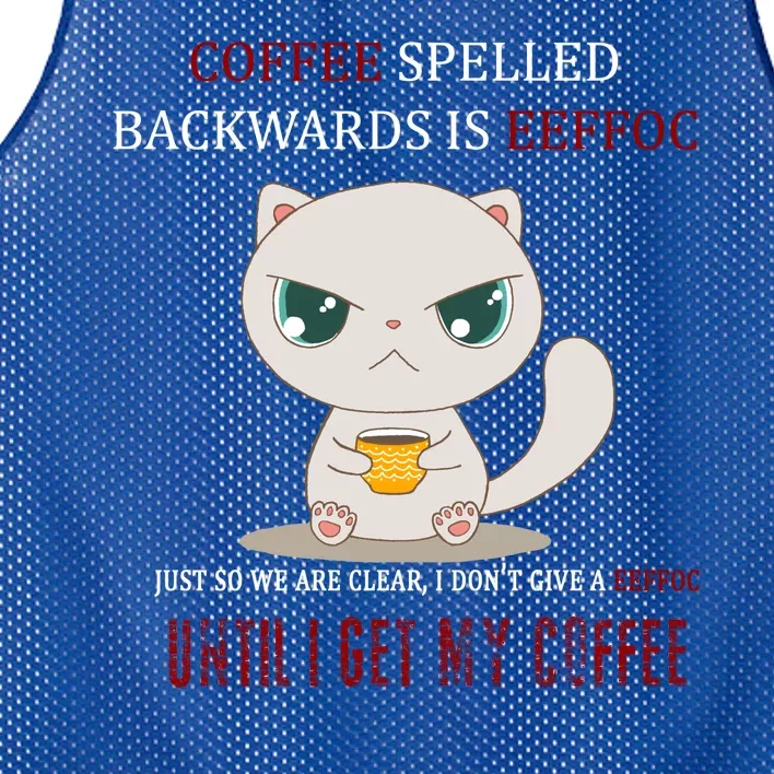 Coffee Spelled Backwards EEFOC Mesh Reversible Basketball Jersey Tank