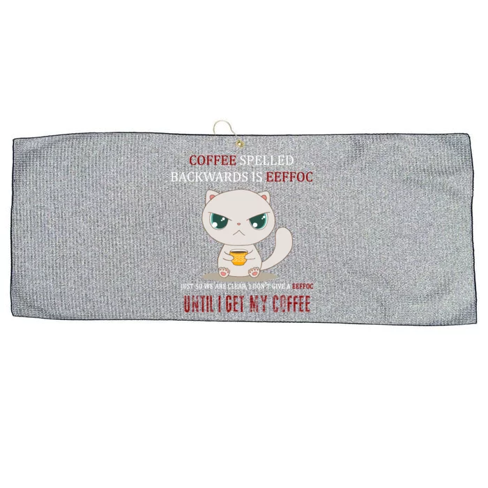 Coffee Spelled Backwards EEFOC Large Microfiber Waffle Golf Towel