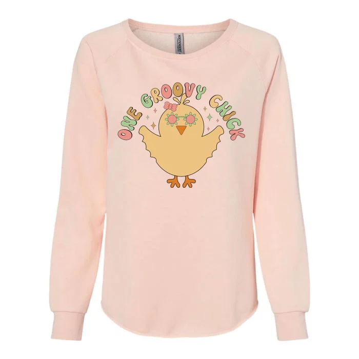 Cute One Groovy Chick Easter Day Womens California Wash Sweatshirt