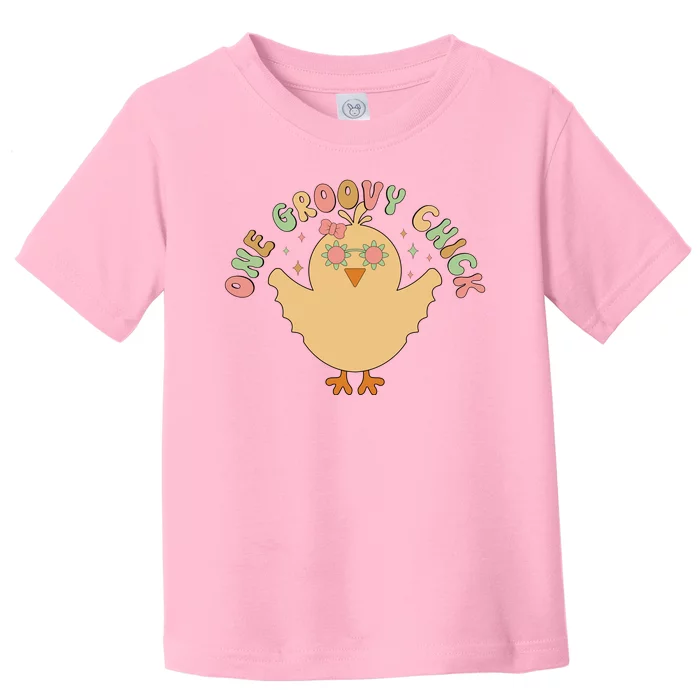 Cute One Groovy Chick Easter Day Toddler T-Shirt