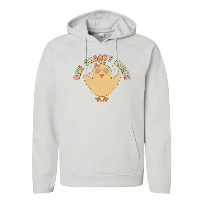 Cute One Groovy Chick Easter Day Performance Fleece Hoodie