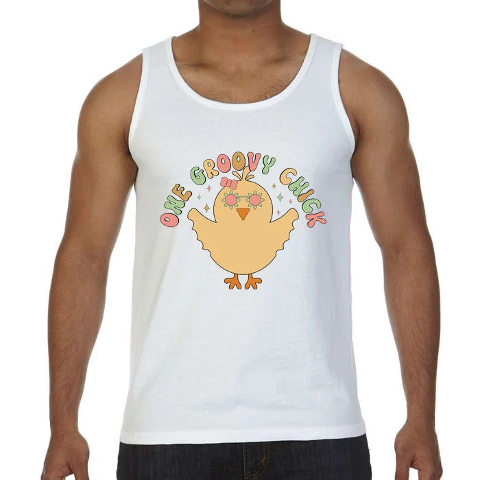 Cute One Groovy Chick Easter Day Comfort Colors® Tank Top