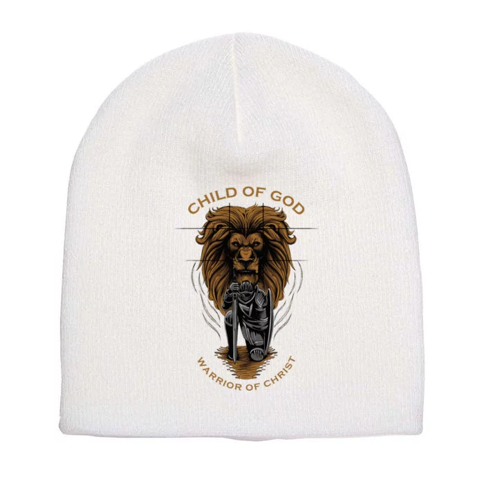 Child Of God Warrior Of Christ Jesus Christian Faith Short Acrylic Beanie