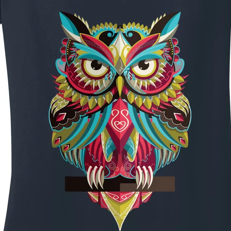 Cool Owl Graphic Tees Cute Graphic Design Illustration Owl Women's V-Neck T-Shirt