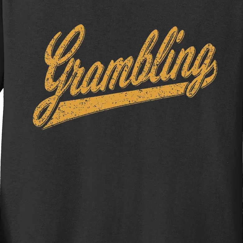 City Of Grambling La Varsity Script Sports Jersey Style Kids Long Sleeve Shirt