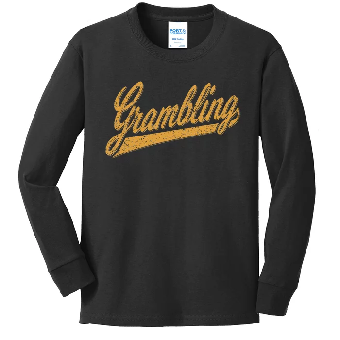 City Of Grambling La Varsity Script Sports Jersey Style Kids Long Sleeve Shirt