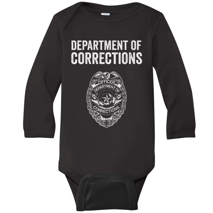 Correctional Officer Gifts Department Of Corrections Baby Long Sleeve Bodysuit