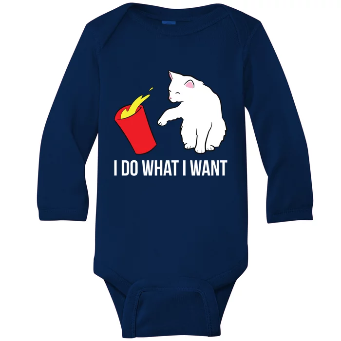 Cat Owner Gift Love Cats I Do What I Want Funny Cat Gift Baby Long Sleeve Bodysuit