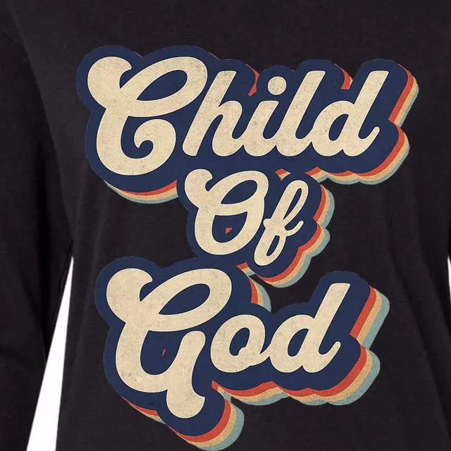 Child Of God Retro Religious Christian Design Womens Cotton Relaxed Long Sleeve T-Shirt