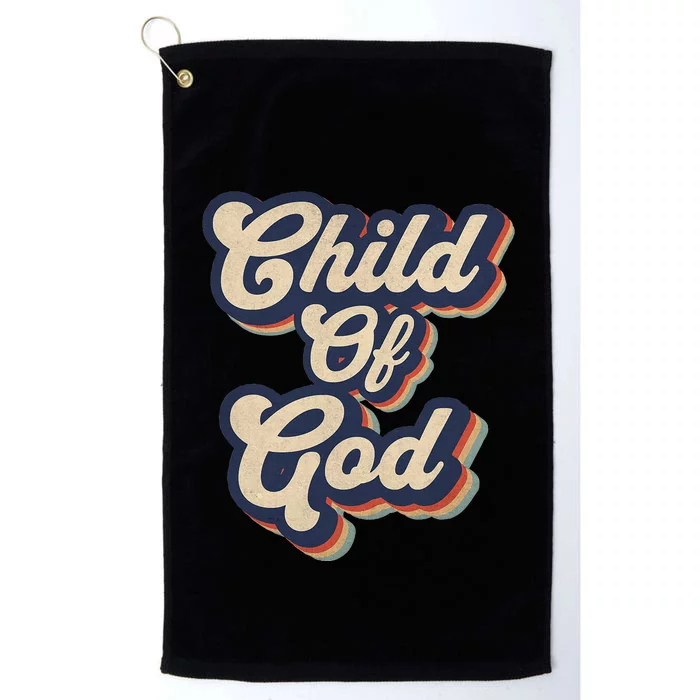 Child Of God Retro Religious Christian Design Platinum Collection Golf Towel