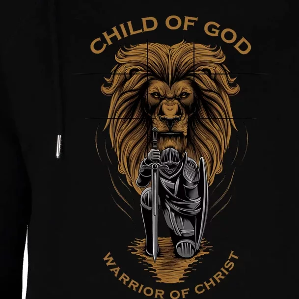 Child Of God Warrior Of Christ Jesus Christian Faith Graphic Womens Funnel Neck Pullover Hood