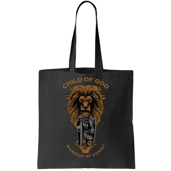 Child Of God Warrior Of Christ Jesus Christian Faith Graphic Tote Bag