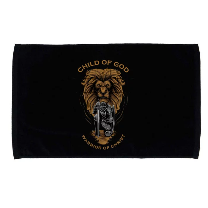 Child Of God Warrior Of Christ Jesus Christian Faith Graphic Microfiber Hand Towel