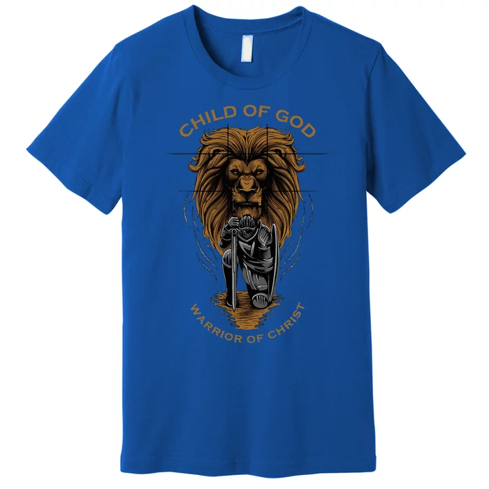 Child Of God Warrior Of Christ Jesus Christian Faith Graphic Premium T-Shirt