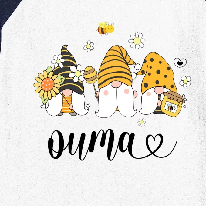 Cute Ouma Gnomes With Bees And Sunflower Country Style Cute Gift Baseball Sleeve Shirt