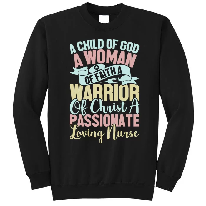 Child Of God Woman Of Faith Passionate Nurse Graphic Sweatshirt