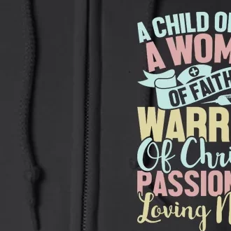 Child Of God Woman Of Faith Passionate Nurse Graphic Full Zip Hoodie