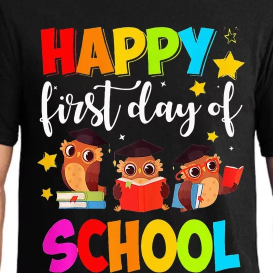 Cute Owls Happy First Day of School Students Parents Pajama Set