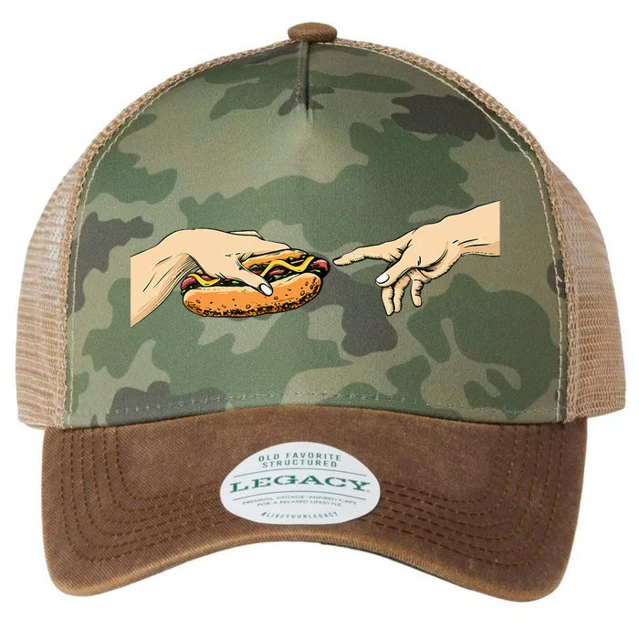 Creation Of Hot Dog Hot Dog Lover Fast Food Wiener Legacy Tie Dye Trucker Hat