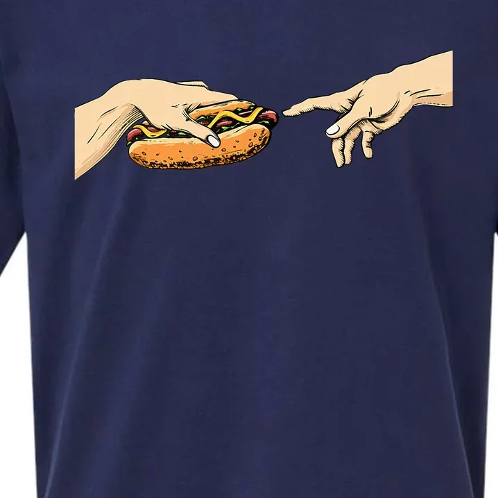 Creation Of Hot Dog Hot Dog Lover Fast Food Wiener Sueded Cloud Jersey T-Shirt