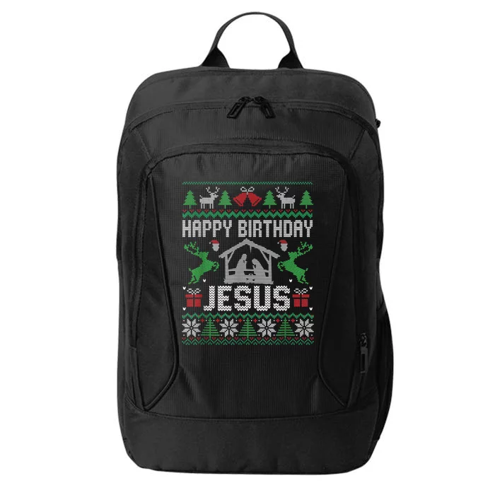 Christmas Outfit Happy Birthday Jesus Holiday Ugly Sweater City Backpack