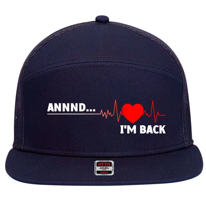 Cool Open Heart Surgery Heart Attack Survivor 7 Panel Mesh Trucker Snapback Hat