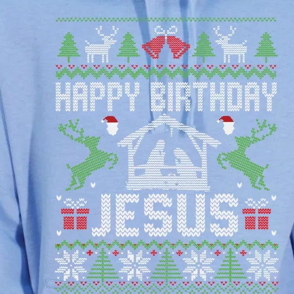 Christmas Outfit Happy Birthday Jesus Holiday Ugly Sweater Unisex Surf Hoodie