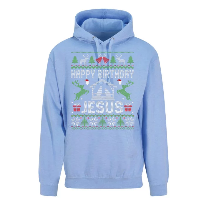 Christmas Outfit Happy Birthday Jesus Holiday Ugly Sweater Unisex Surf Hoodie