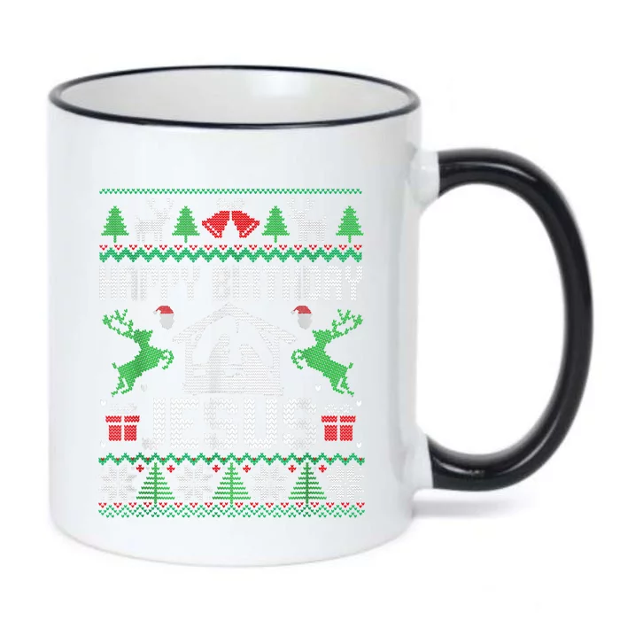 Christmas Outfit Happy Birthday Jesus Holiday Ugly Sweater Black Color Changing Mug