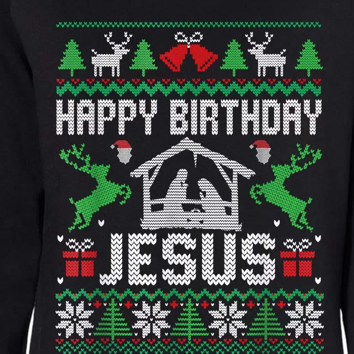 Christmas Outfit Happy Birthday Jesus Holiday Ugly Sweater Womens California Wash Sweatshirt