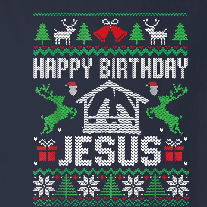 Christmas Outfit Happy Birthday Jesus Holiday Ugly Sweater Toddler Long Sleeve Shirt