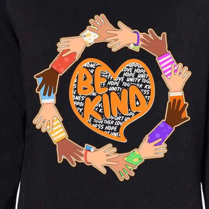 Circle Of Hands Be Kind Womens California Wash Sweatshirt